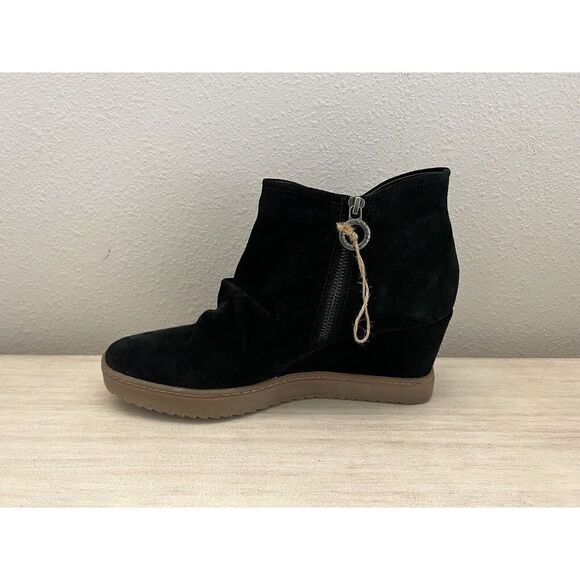 SOFFT AQUA Boots 11 SIRI Wedge Bootie Sneaker Ruching Suede Zip Waterproof NEW - Picture 15 of 16